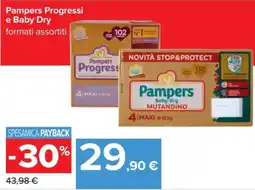 Carrefour Pampers Progressi e Baby Dry offerta