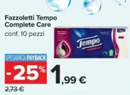 Carrefour Fazzoletti Tempo Complete Care offerta