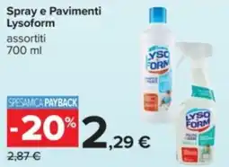 Carrefour Spray e Pavimenti Lysoform offerta