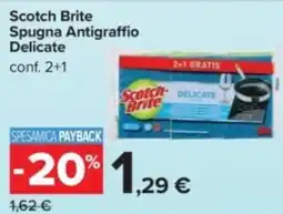Carrefour Scotch Brite Spugna Antigraffio Delicate offerta