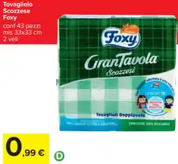 Carrefour Tovagliolo Scozzese Foxy offerta