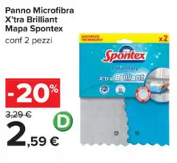 Carrefour Panno Microfibra X'tra Brilliant Mapa Spontex offerta