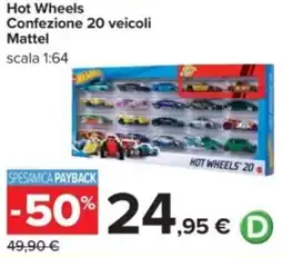 Carrefour Hot Wheels Confezione 20 veicoli Mattel offerta