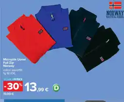 Carrefour Micropile Uomo Full Zip Norway offerta