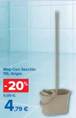 Carrefour Mop Con Secchio 10L Grigio offerta