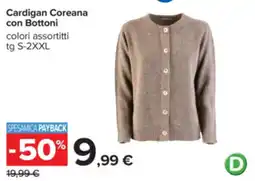 Carrefour Cardigan Coreana con Bottoni offerta