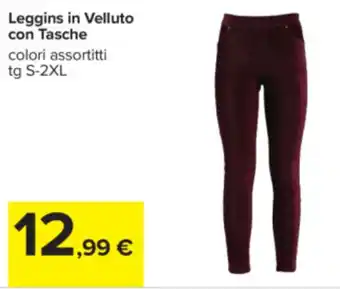 Carrefour Leggins in Velluto con Tasche offerta