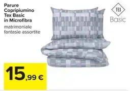 Carrefour Parure Copripiumino Tex Basic in Microfibra offerta