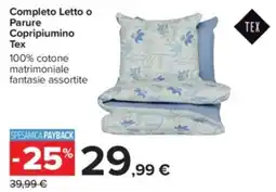 Carrefour Completo Letto o Parure Copripiumino Tex offerta