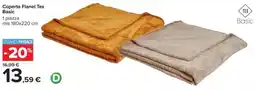 Carrefour Coperta Flanel Tex Basic offerta