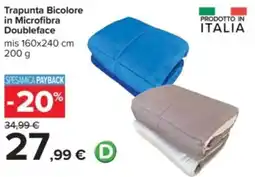 Carrefour Trapunta Bicolore in Microfibra Doubleface offerta