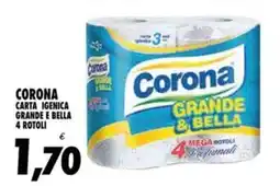 Compri Meglio Corona carta igenica grande e bella 4 rotoli offerta