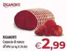 MerSi Supermercati RIGAMONTI Carpaccio di manzo all'etto offerta