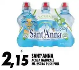 Compri Meglio Sant'anna acqua naturale ml.250x6 push pull offerta