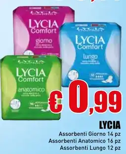 Casalandia LYCIA Assorbenti Giorno 14 pz Assorbenti Anatomico 16 pz Assorbenti Lungo 12 pz offerta