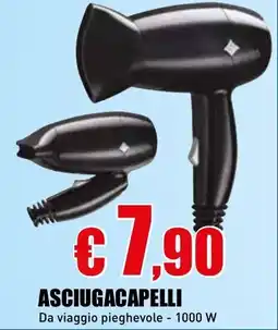 Casalandia Asciugacapelli da viaggio pieghevole - 1000 W offerta