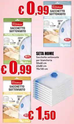 Casalandia SETA HOME Sacchetto sottovuoto per biancheria 60x80 cm offerta