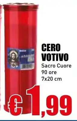 Casalandia Cero votivo sacro cuore 90 ore 7x20 cm offerta