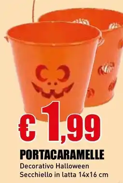Casalandia Portacaramelle decorativo halloween secchiello in latta 14x16 cm offerta