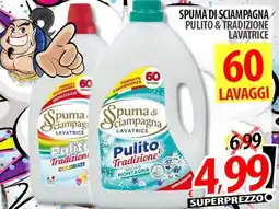 Il Genio Supermercato Spuma di sciampagna pulito & tradizione lavatrice offerta