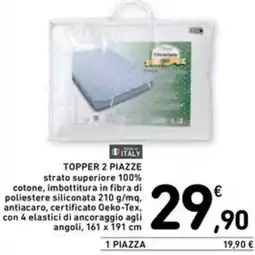 Spazio Conad Topper 2 piazze strato superiore 100% cotone offerta