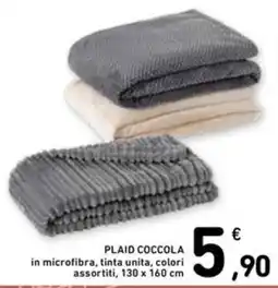Spazio Conad Plaid coccola in microfibra, tinta unita offerta