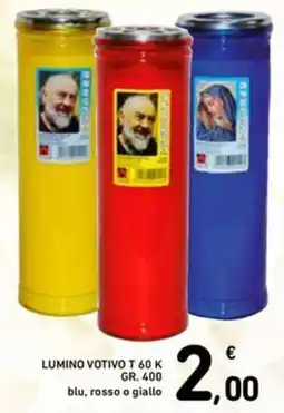 Spazio Conad Lumino votivo T 60 K blu, rosso o giallo offerta