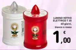 Spazio Conad Lumino votivo elettrico T 60 giorni bianco o rosso offerta