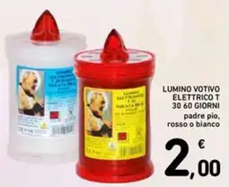 Spazio Conad Lumino votivo elettrico T 30 60 giorni padre pio, rosso o bianco offerta