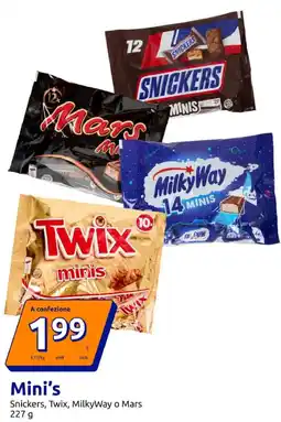 Action Mini's Snickers, Twix, MilkyWay o Mars offerta