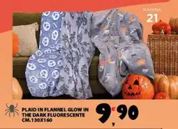 Despar Plaid in flannel glow in the dark fluorescente cm.130x160 offerta