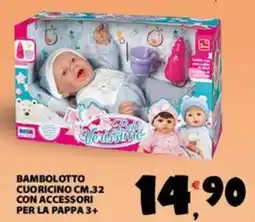 Despar Bambolotto cuoricino cm.32 con accessori per la pappa 3+ offerta
