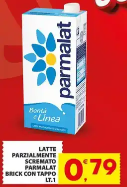 Despar Latte parzialmente scremato parmalat brick con tappo offerta