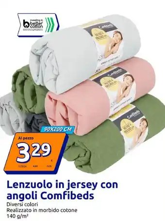 Action Lenzuolo in jersey con angoli COMFIBEDS offerta