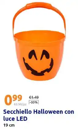 Action Secchiello Halloween con luce LED offerta