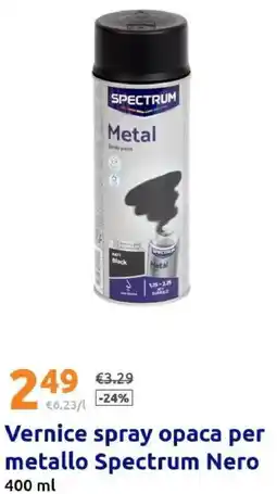 Action Vernice spray opaca per metallo Spectrum Nero offerta