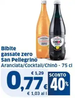Ok Sigma Bibite gassate zero San Pellegrino Aranciata/Cocktail/Chinò offerta
