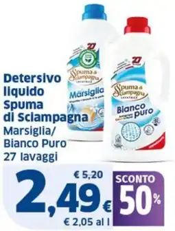 Ok Sigma Detersivo liquido Spuma di Sciampagna Marsiglia/Bianco Puro offerta