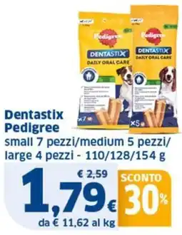 Ok Sigma Dentastix Pedigree small 7 pezzi/medium 5 pezzi/ large 4 pezzi offerta