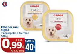 Ok Sigma Patè per cani Sigma manzo/pollo e tacchino offerta