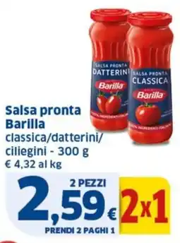 Ok Sigma Salsa pronta Barilla classica/datterini/ ciliegini offerta