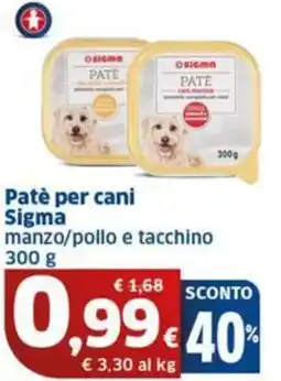 Sigma Patè per cani Sigma manzo/pollo e tacchino offerta