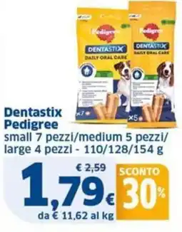 Sigma Dentastix Pedigree small 7 pezzi/medium 5 pezzi/ large 4 pezzi offerta
