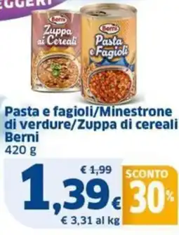 Sigma Pasta e fagioli/Minestrone di verdure/Zuppa di cereali Berni offerta