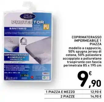Coprimaterasso impermeabile 1 piazza