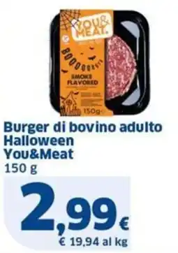 Sigma Burger di bovino adulto Halloween You&Meat offerta