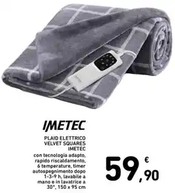 Spazio Conad Plaid elettrico velvet squares imetec offerta