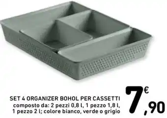 Spazio Conad Set 4 organizer bohol per cassetti offerta