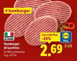 Lidl Hamburger di tacchino offerta