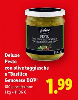 Lidl Deluxe Pesto con olive taggiasche e "Basilico Genovese DOP" offerta